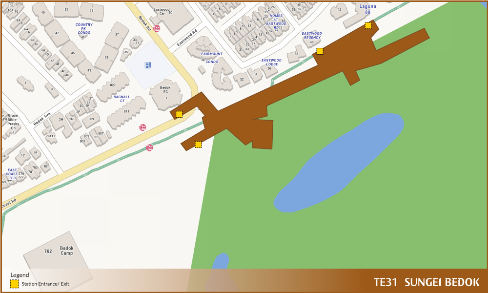Footprint of Sungei Bedok MRT Station